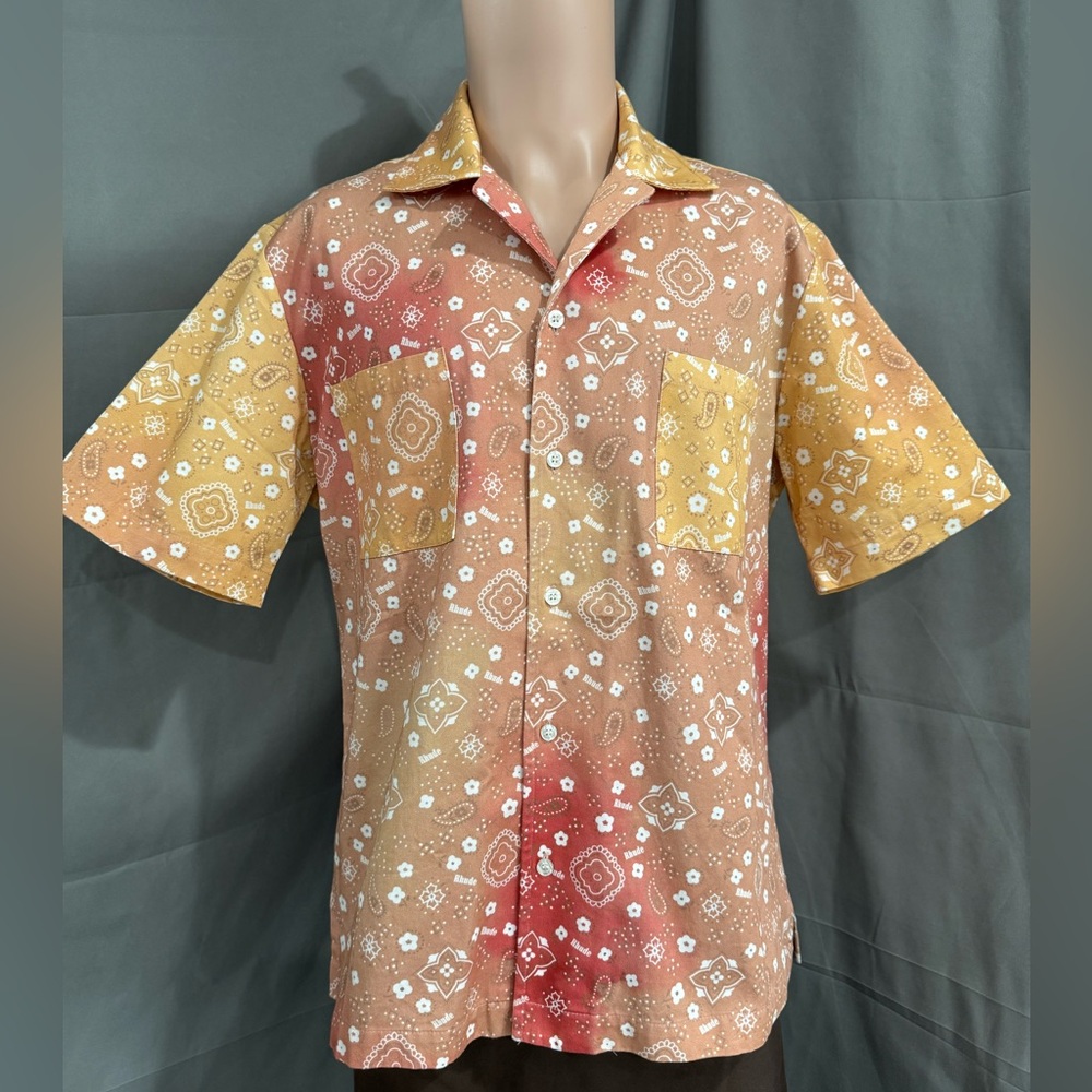 Rhude Bandana Paisley Button Up Shirt Size Small